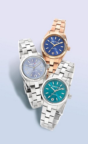 Orologi Sector da donna, quadrante rosa, azzurro e blu - Collezione 240